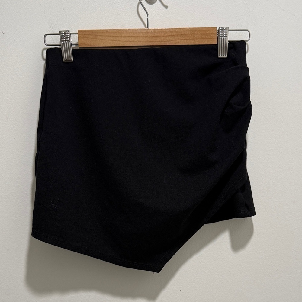 Windsor Wrap Front Mini Skort Ponte Black Size Medium